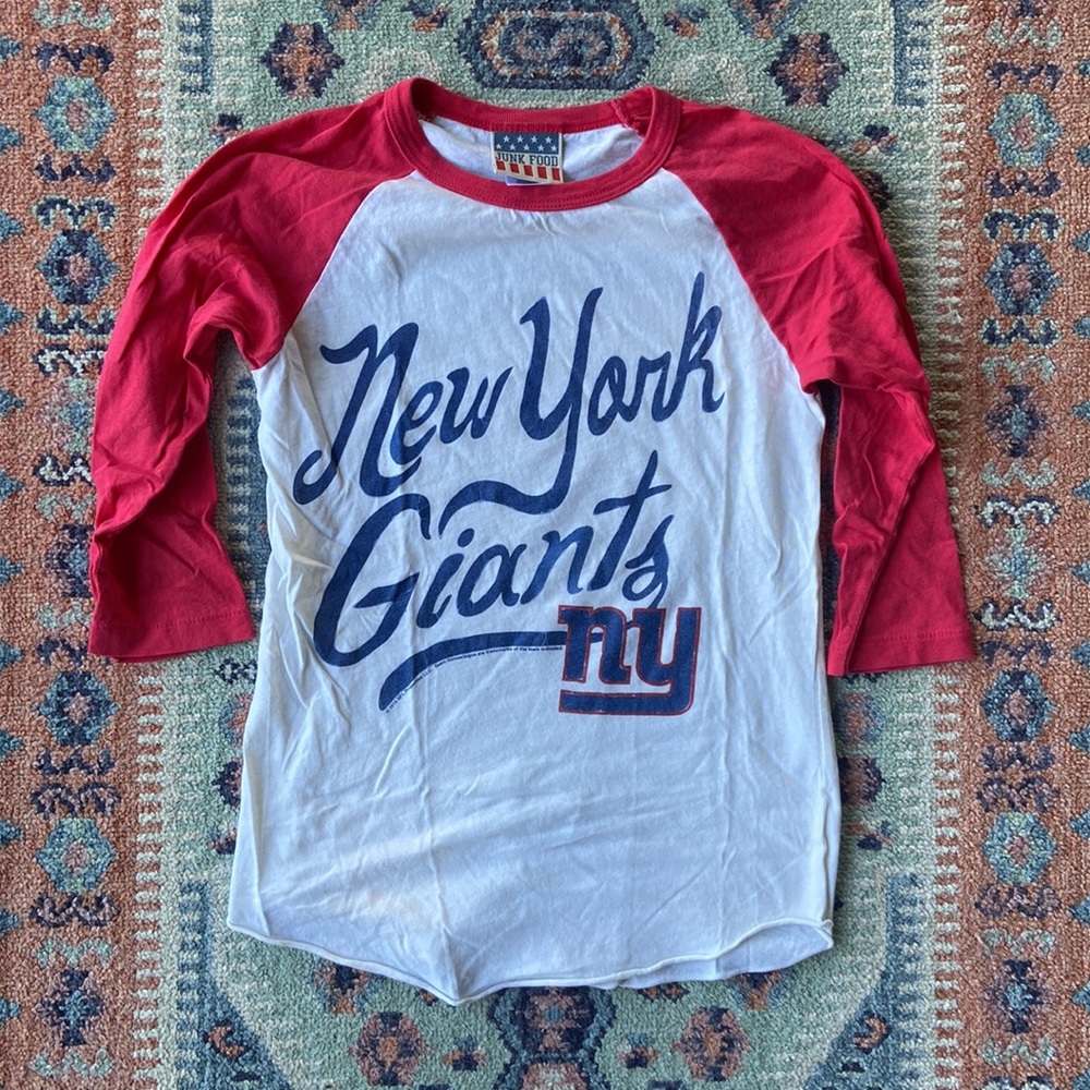 Junk food kids baseball tee MLB NY Giants New York red white blue boys medium 8